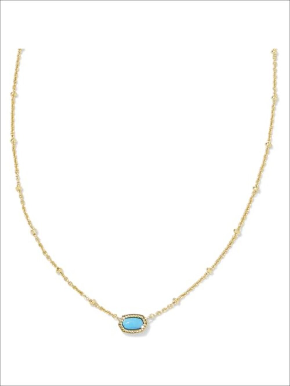 14k Gold-Plated Turquoise Magnesite Satellite Pendant Necklace, Lobster Clasp,